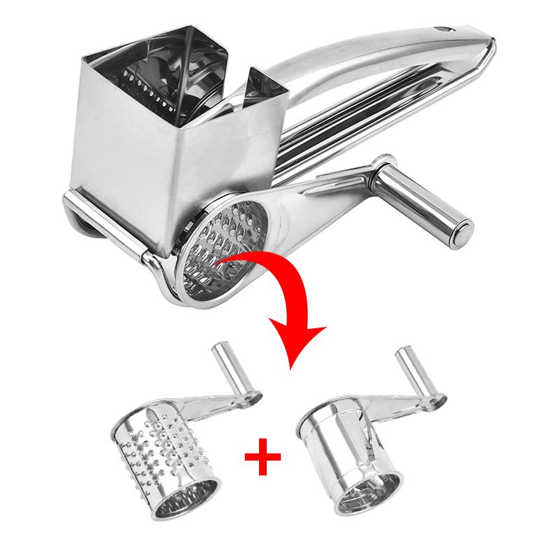 4 Trommelklingen Rotations-Käsereibe Edelstahl Käsehobel Reibe Butter Schneider Küchenhelfer