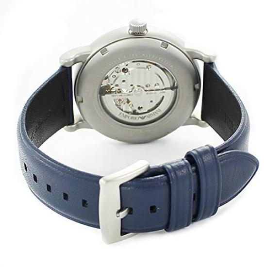 Emporio Armani Meccanico Automatic Mechanical Skeleton Retro Navy Blue with Natural Leather AR60011 Men's Watch, Strap, [Used]