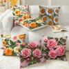 2D Floral Flowers Patters Pillowcase 45x45cm Butterfly Sofa Cushion Cover Lifelike Sunflower Pillow Cloth Cover Sofa Decor