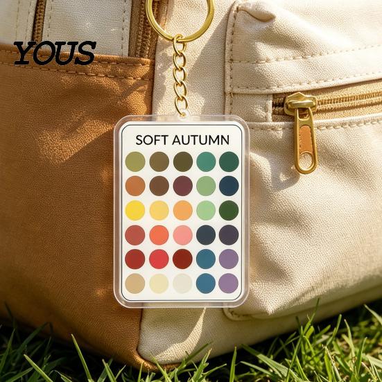 Wardrobe Color Matcher 2Pcs Palette Keychain Pendant, Clear Acrylic Season Analysis Swatches Matching Tool Keychain, Card, Gifts for Fashion