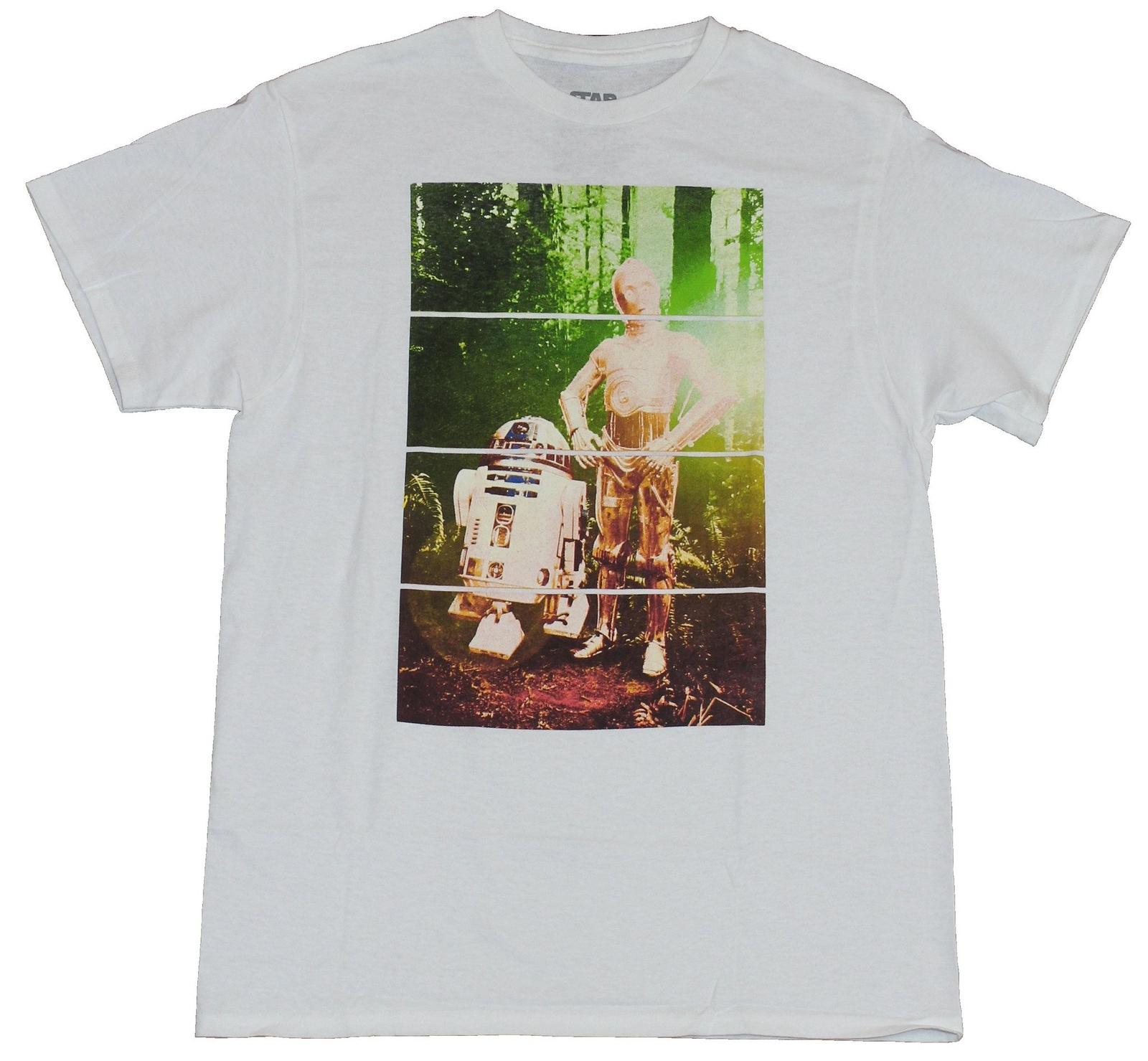 Star Wars Adult New T-Shirt - R2-D2 C-3PO Bathed in Endor Forest Light XXXXL