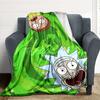 1 pezzo Coperta Rick and Morty Leggera in Flanella Plaid per Divano, Letto, Viaggio, Campeggio, Soggiorno, Ufficio, Divano, Sedia e Letto