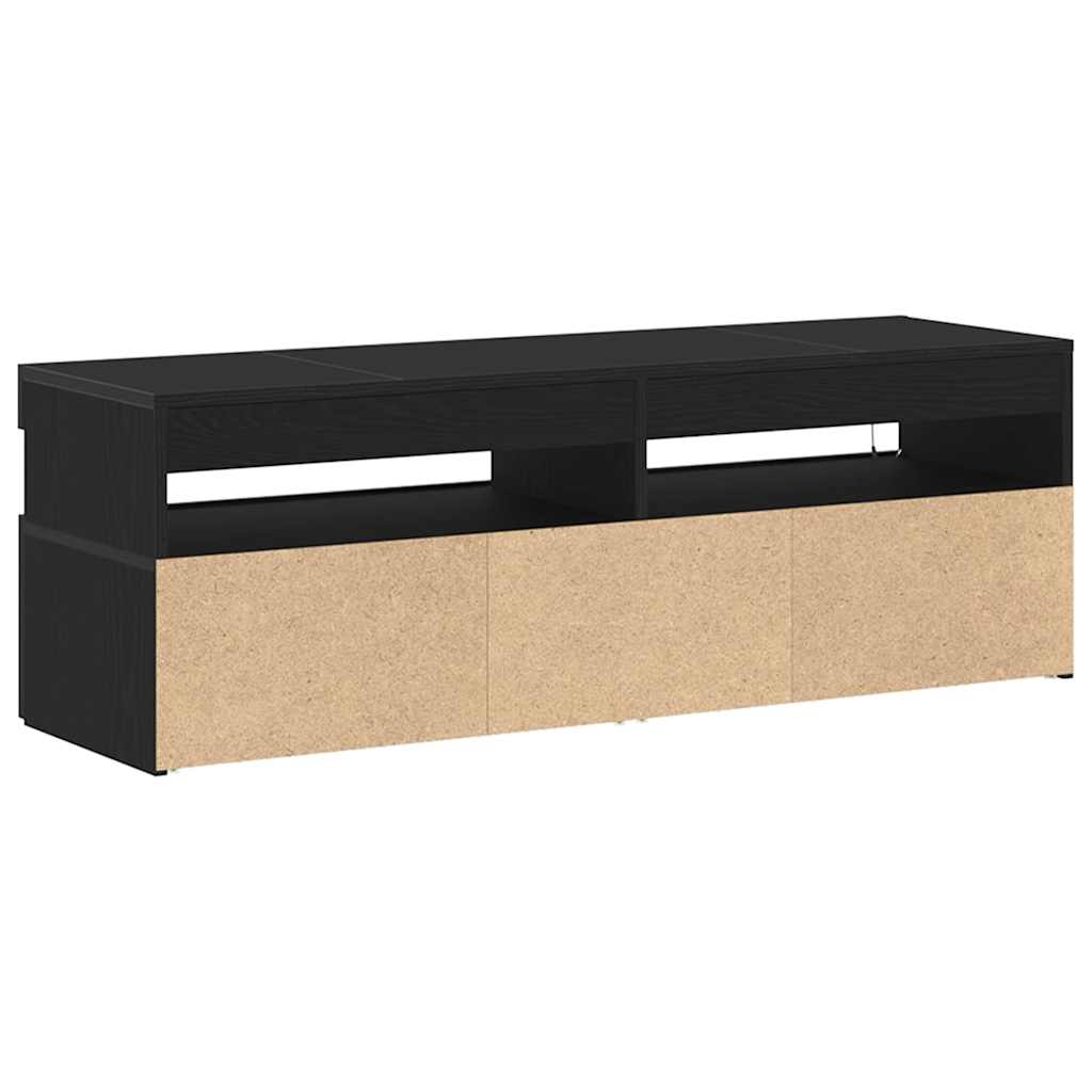 TV Cabinet in Black Oak Look 120 x 35 x 40 cm Engineered Wood