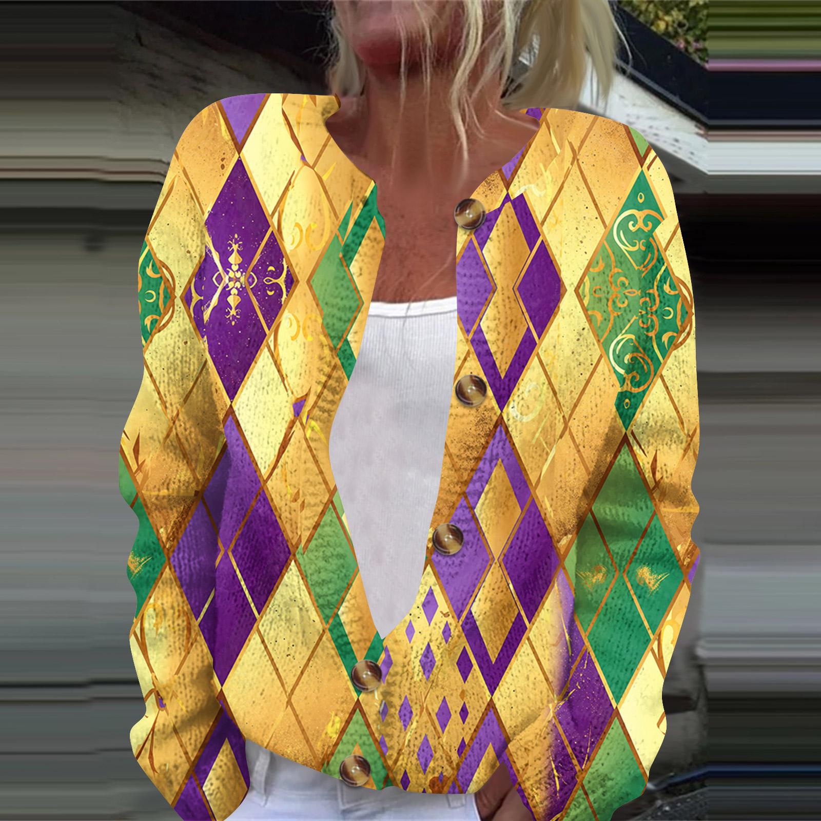 

Женская модная принтованная куртка с длинным рукавом и вязанным кардиганом на пуговицах XXXL золотой