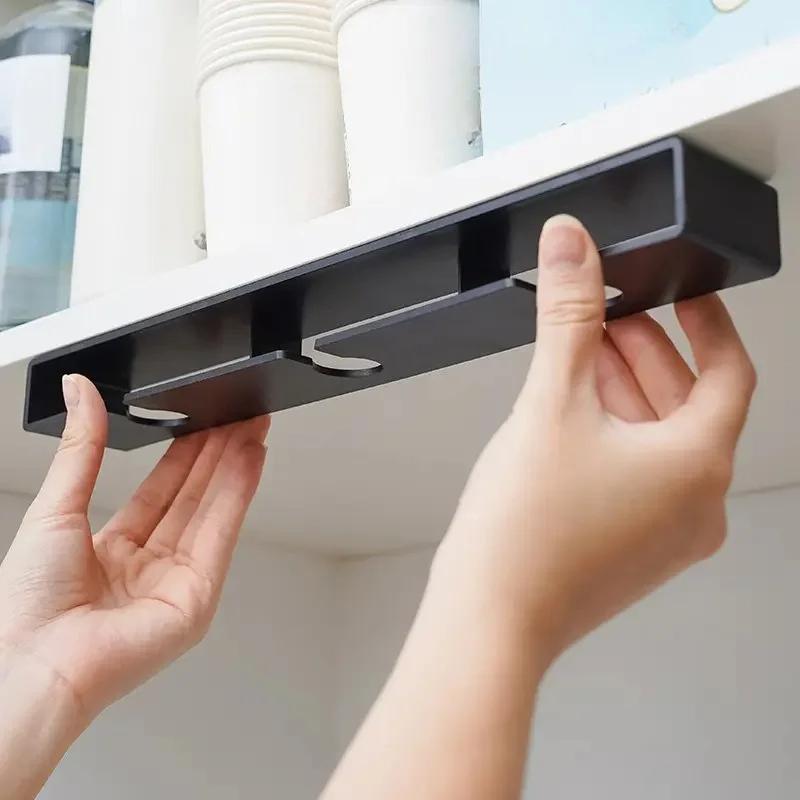 Non-drilled Bar Wine Glass Rack Cup Holder in Kitchen and Dining Room Upside-down Racks for Household Wine Glasses Organizador