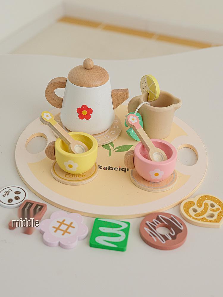 Children s Wooden Danish Royal Afternoon Tea Role-Play Set Educational Toy