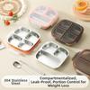Reusable Food Container 3/ 4 Grids Student Meal Plate Tableware Stainless Steel  Lunch Box  Sports