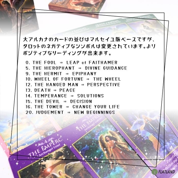 Archangel Power Tarot Cards, English Version, Tarot Reading Instructions, Japanese Instruction Manual Included, Authentic Tarot Cards, 78 Cards