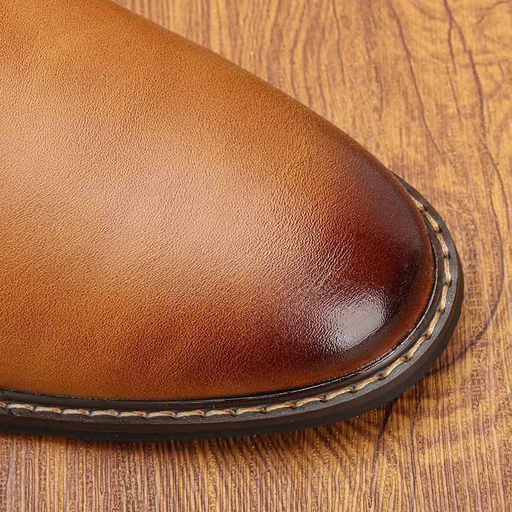 Size 40~46 Men Chelsea Boots Zipper Style Ankle Boots soft leather Men Boots