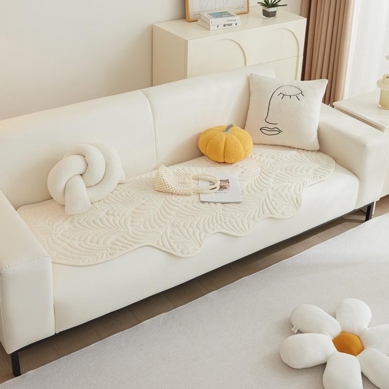 Sofa Cushion Four Seasons Universal Non-Slip Irregular Shaped Cushion Leather Sofa Straight Row Sofa Cover Cloth