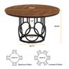 Tribesigns Round Dining Table 120cm, Wooden Kitchen Table with Sturdy Metal Base for 4-6 People, Large Round Dining Table