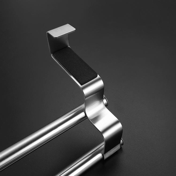 Adjustable Stainless Steel Double Towel Rack and Shelf