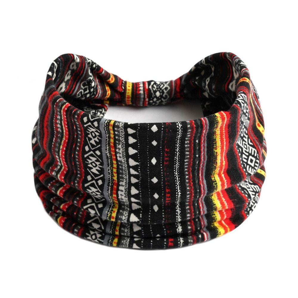 

Elastic Turban Headwear Bohemian Headband Cotton Stretch Wide Yoga Hair Band Boho Fashion Workout Headband For Dance Biker