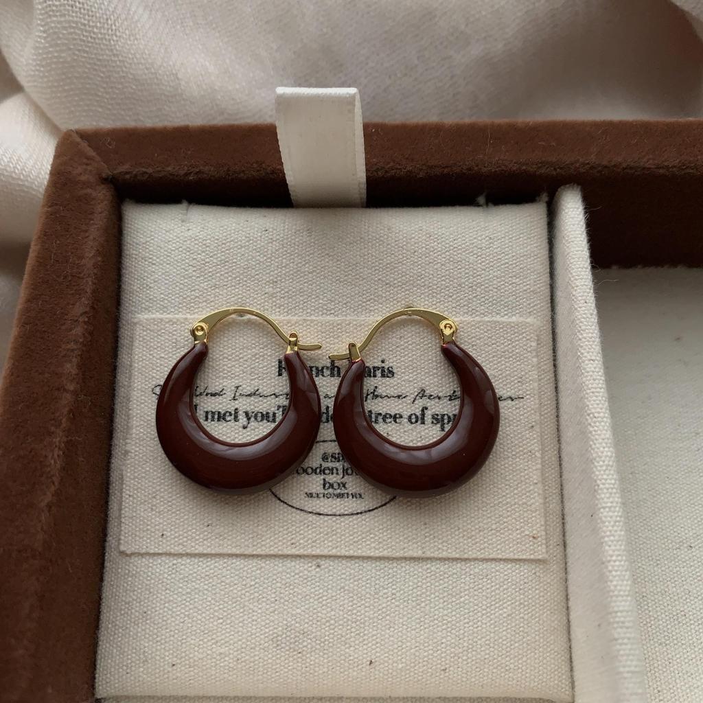 Classic Versatile Ring Earrings, Ear Buckles, Light Luxury, Simple Personality, Not Picky, High-End Autumn And Winter Earrings