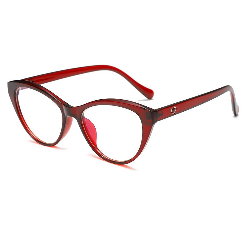 Personalized Small Frame Cat Eye Optical Mirror Men'S Trend Anti-Blue Flat Mirror Women'S Glasses