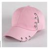 Baseball Cap Hat Metal Ring Chain Spring Summer Autumn Punk Hip Hop Rock Adjustable Unisex Men Women Outdoor Casual Cotton