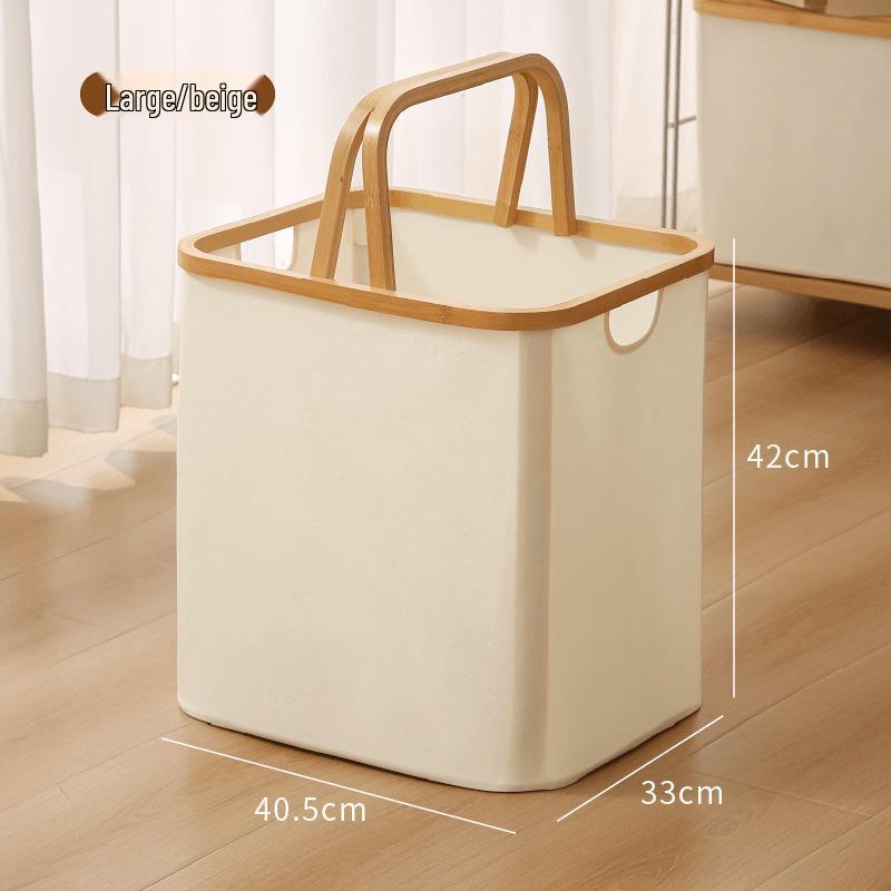 Elegant Foldable Laundry Hamper - Spacious Bathroom Storage Basket
