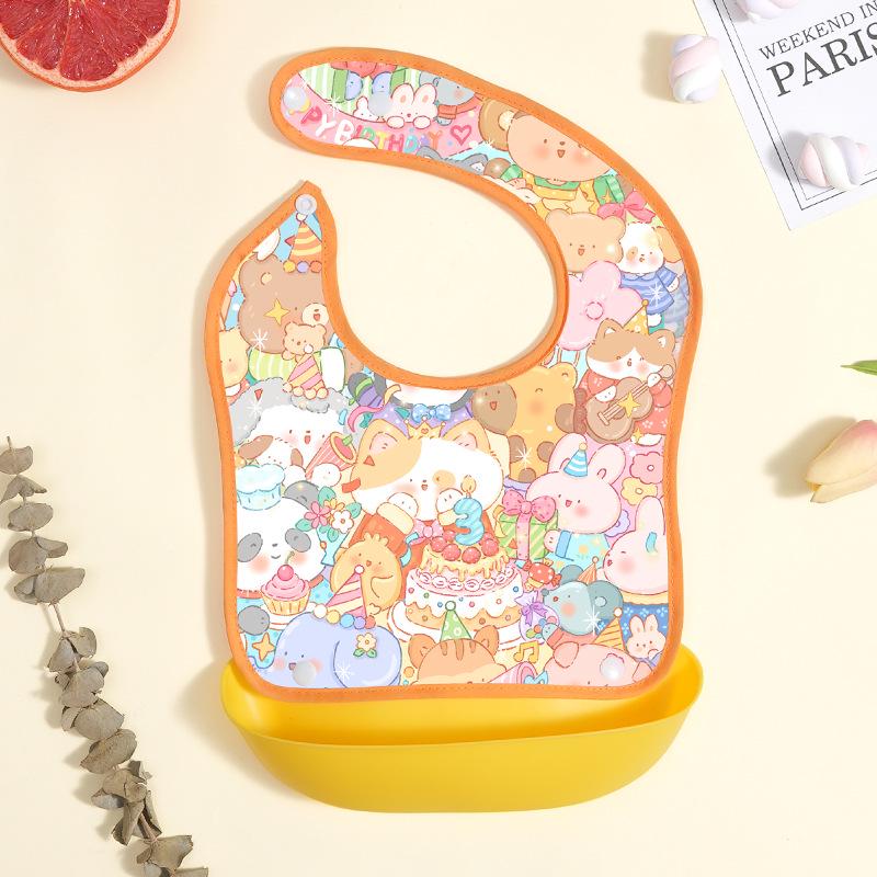 Unisex Waterproof Detachable Baby Bib for Kindergarten