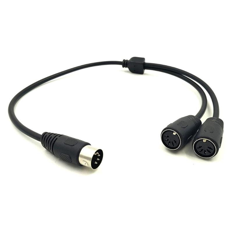 50cm MIDI DIN 5Pin Y Splitter Adapter Cable Male to Double DIN-5 Female Extension Audio Cord Line for MIDI Keyboards