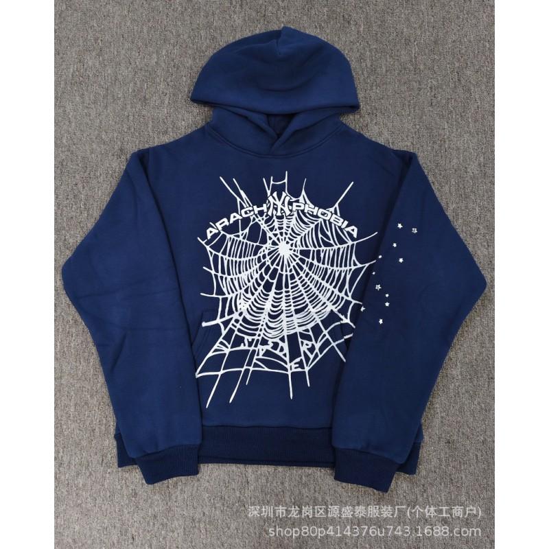 Sp1der Rapper YoungThug Same Foam Letter 555555 Couple Hoodie Pink Sweatshirt