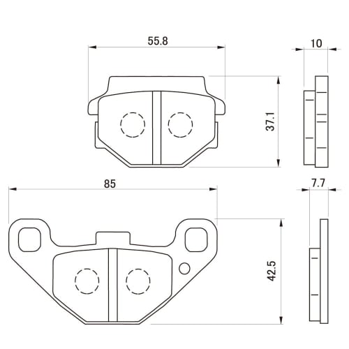 Daytona Motorcycle Brake Pad Red Pad (Semi-metal Pad) Eliminator 400 (88-93) Estrella RS (95-06) Varios 2 (97-07) etc. 79837 Thread No.: 53