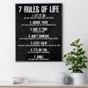„7 Rules of Life Watch Your Thoughts“, motivierende Poster und Drucke auf der Leinwand, Gemälde, Wandkunst, Bild für das Wohnzimmer
