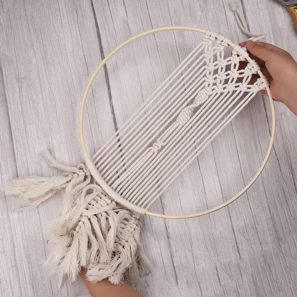 5 Pezzi 10/15/18/20/23/26cm Anello di Legno Cerchio di Bambù Cornice Ghirlanda Fai-da-te Cerchio Decorativo Strumenti per Artigianato Decorazione Matrimonio Natale