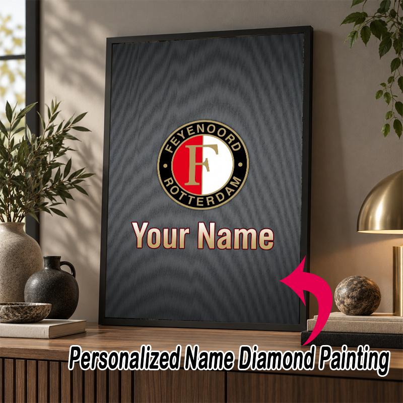 Custom Name Feyenoord 5D Diamond Painting Personalized Full Drill Diamond Art Kit Gift