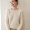 Women's Cashmere Sweater: Autumn/Winter, Round Neck, Loose Fit, Rolled Hem, Versatile Knit Pullover