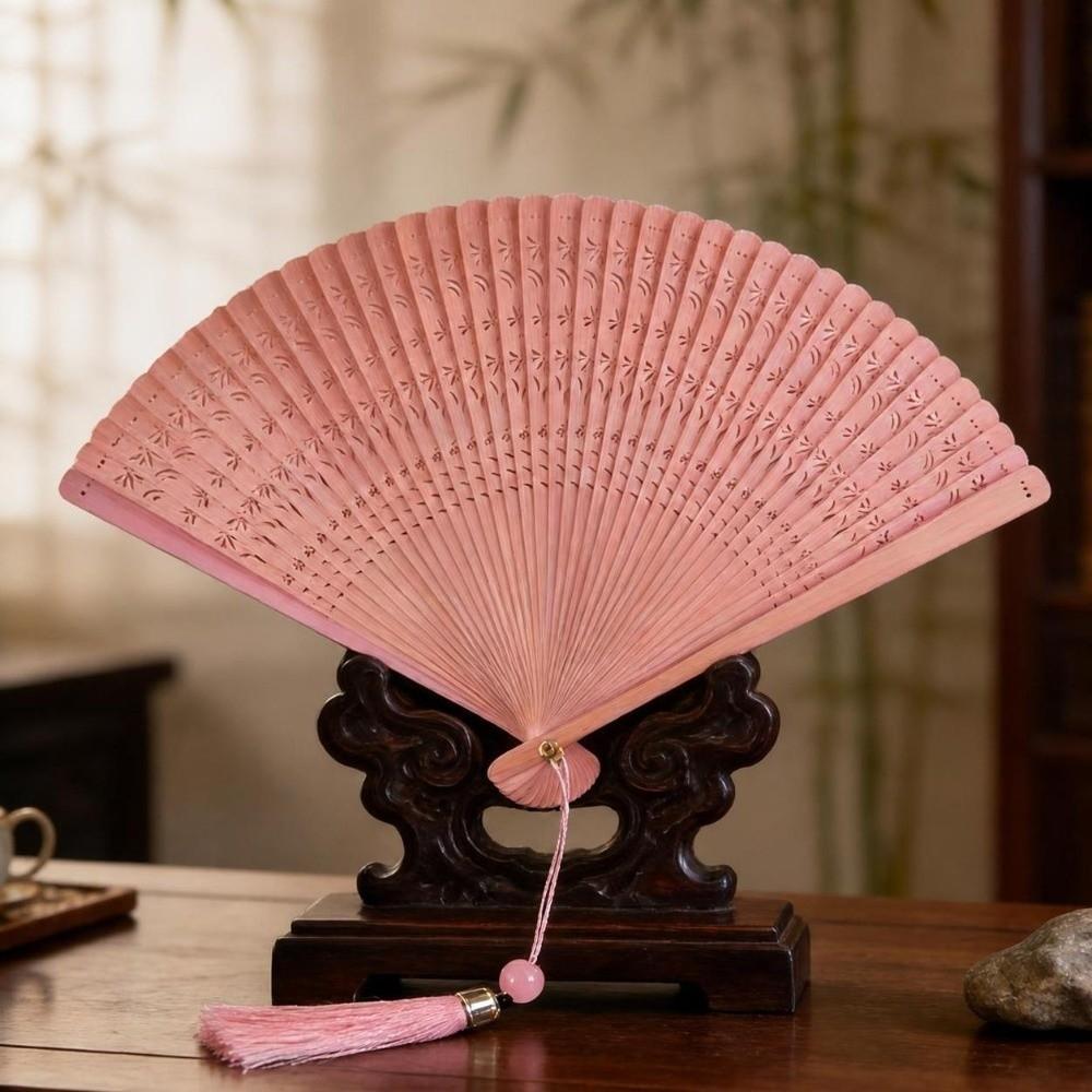 Portable Hand Fan Handmade Classical Folding Fan Elegant Retro Bamboo Fan for Women