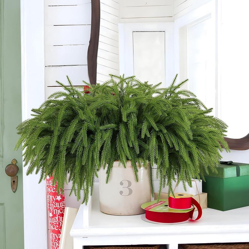 American Single Norfolk Let Go Roll Soft Rubber Pine Branch Cuttings Christmas Party Home Decoration
