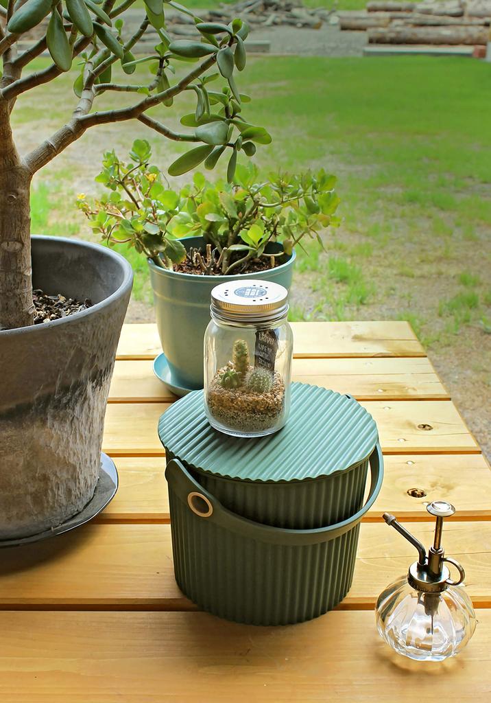 Yawata Kasei Kerti Szerszámos Vödör GARDEN TOOL 234708 Fedéllel, Zöld, 20L, kertek, VÖDÖR,