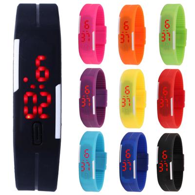 Sports Thin Strap LED Time Date Display Children Kids Digital Wrist Watch Gift