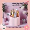 1pc 360° Rotating Desk Organizer,Plastic Pencil Holder, Multi-Functional Office Supplies Storage for Makeup Brushes and Lipsticks, Home and School Use