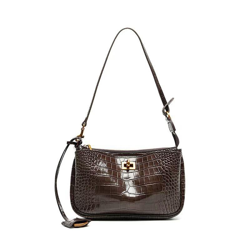 Crocodile Pattern Rodeo Underarm Bag High-end Single-shoulder Diagonal Cross-matching Small Square Exquisite Fashionable