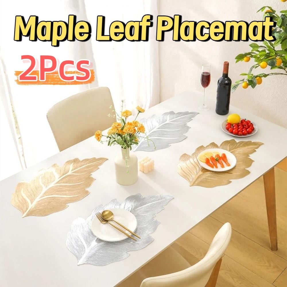 2Pcs Anti-stain PVC Table Mat Waterproof Decorative Table Mat Cup Coaster  Restaurant