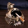 European retro dragon turtle ashtray creative personality trend spherical metal cover multi-functional office home living room