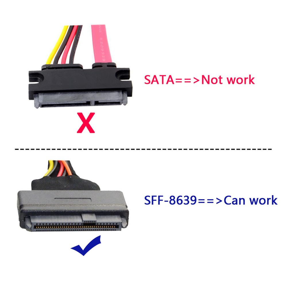 JSER M.2 Drive - U.2 (SFF-8639) M.2 PCIe NVMe SSD (M-Key) Compatible Conversion Adapter for Mainboard Replacement SSD 750 for P3600P3700