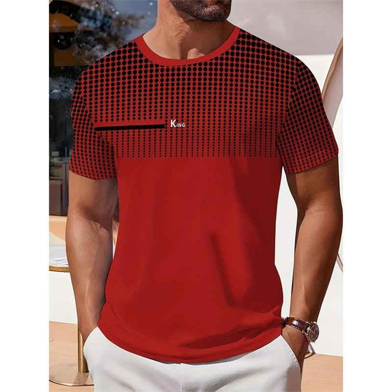 Men Summer Trendy Short  Sleeve 3D Printed T-shirts Casual Oversized Daily Wear Tees