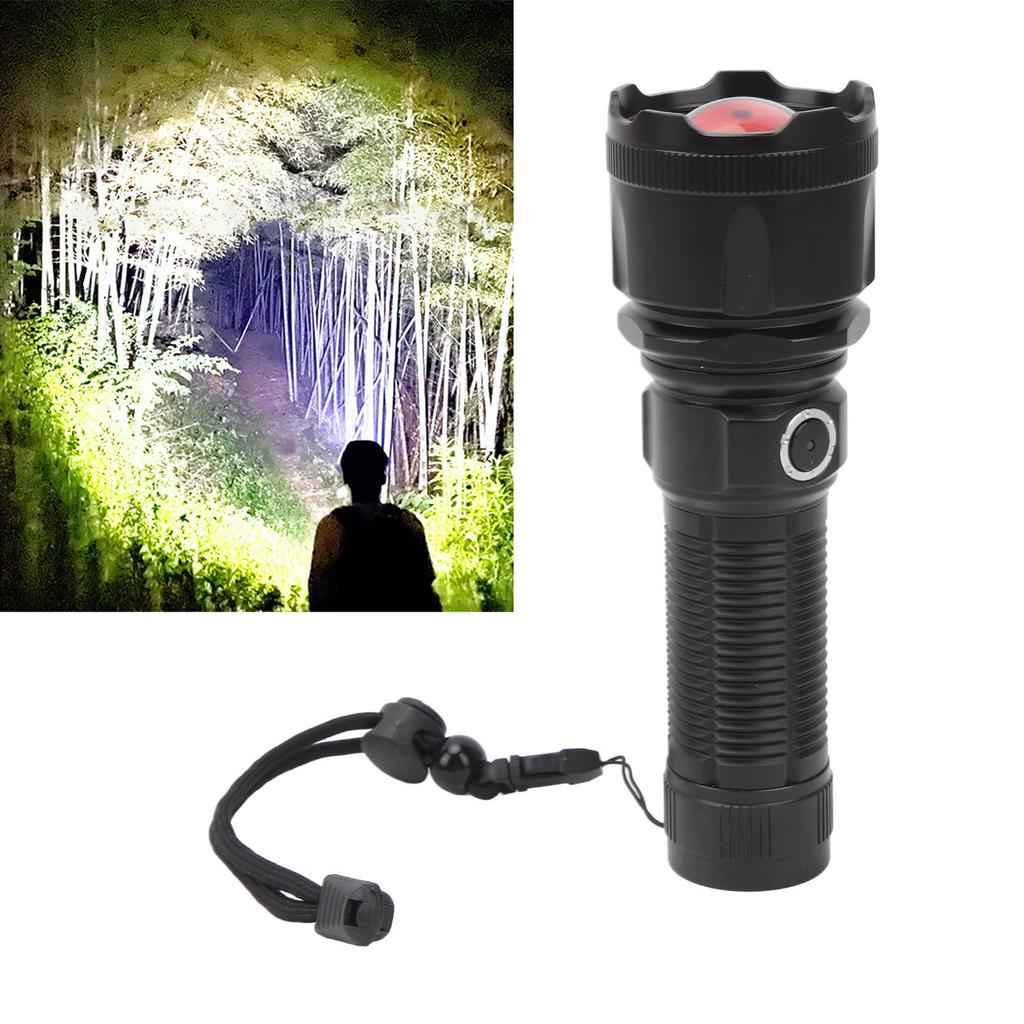 Telescopic Focus Flashlight XHP160 LED Super Bright Flashlight for Camping Hiking Biking