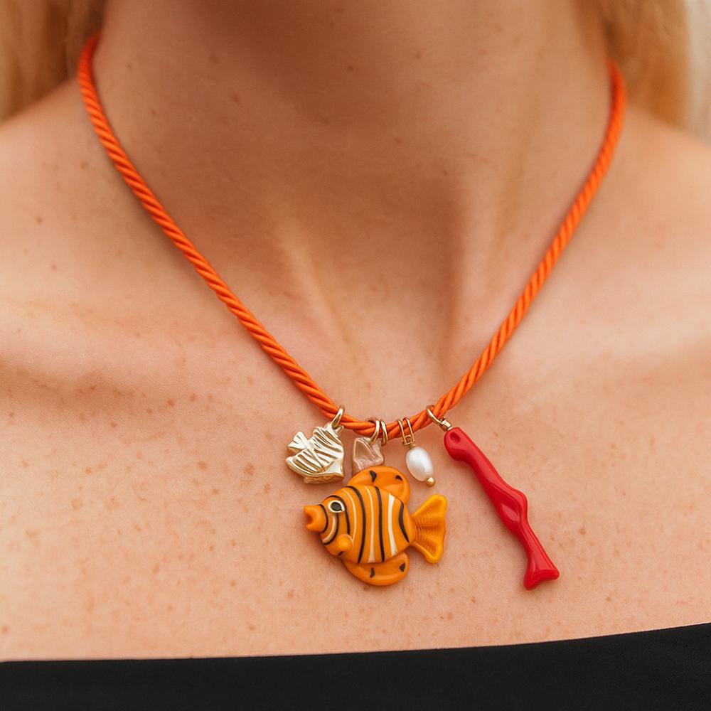 Necklace Set Resin Starfish Pendant Necklace Ethnic Style Dopamine Necklace  Girls