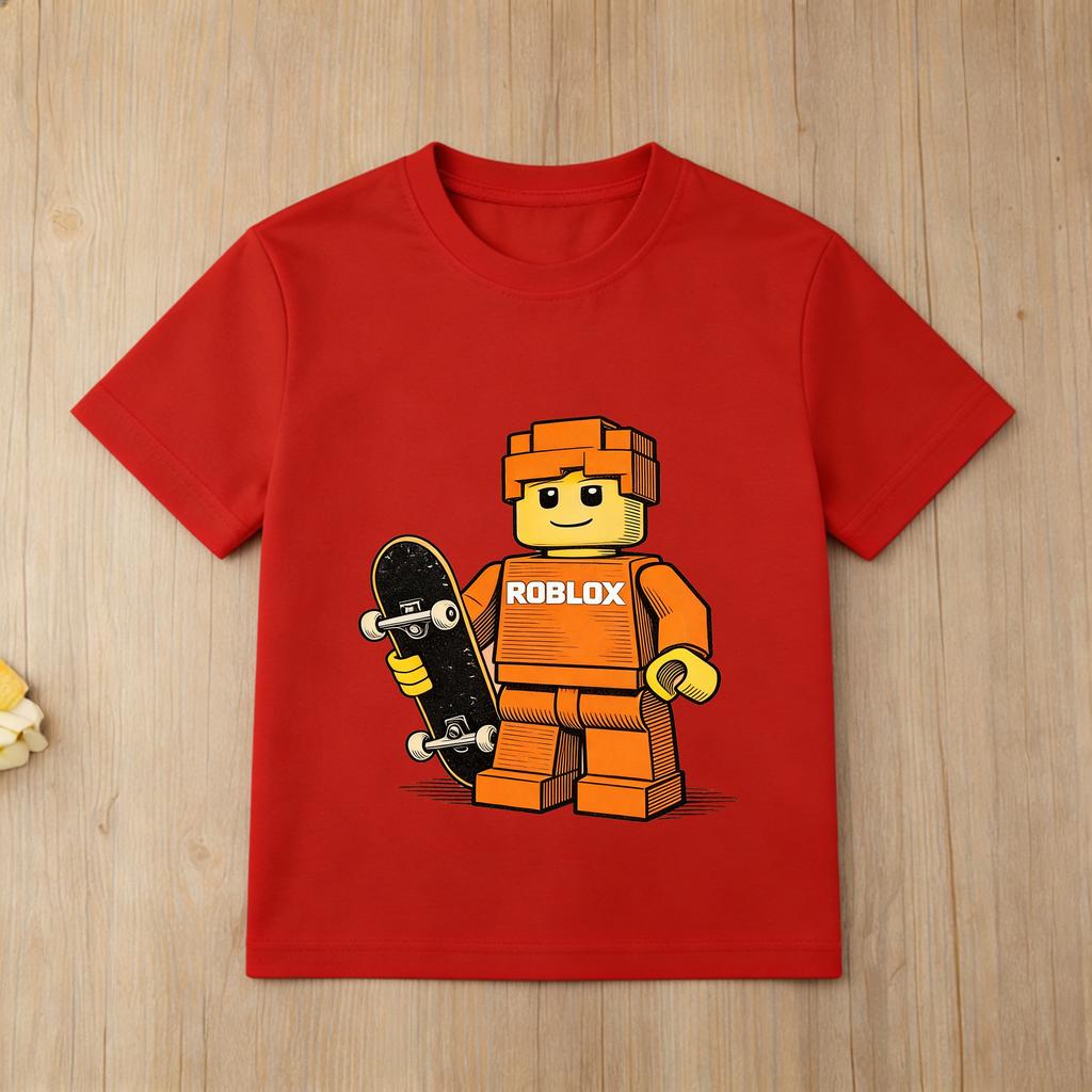 Roblox RRix Cartoon Print Kids TShirt Cool Game Character Short Sleeve Casual Tops for Boys Girls