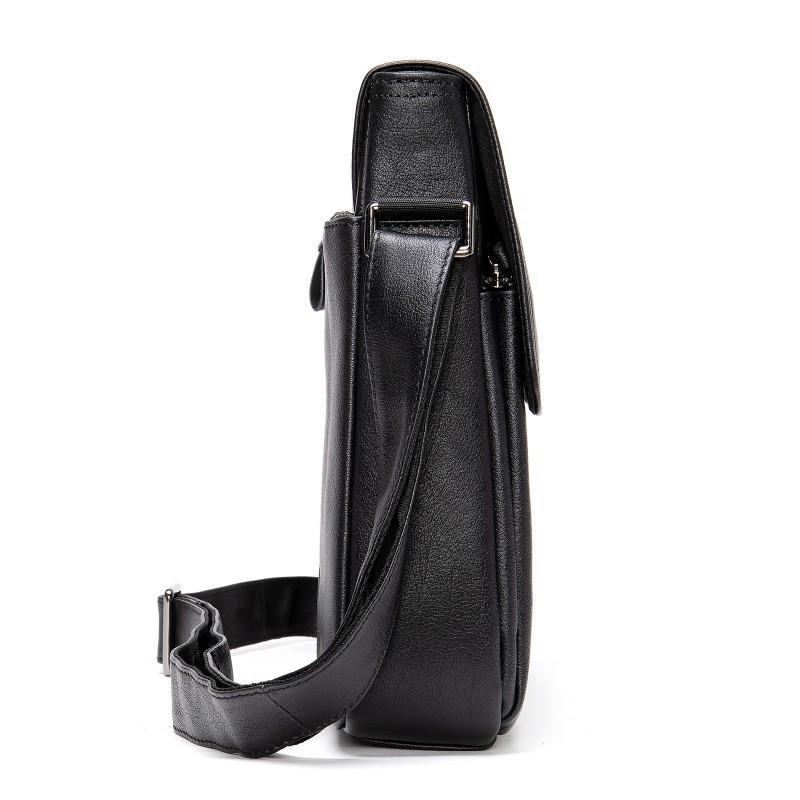 Real Cowhide Men's Leather Bag Shoulder Genuine Magnetic Suction Crossbody Korean Version Top Layer