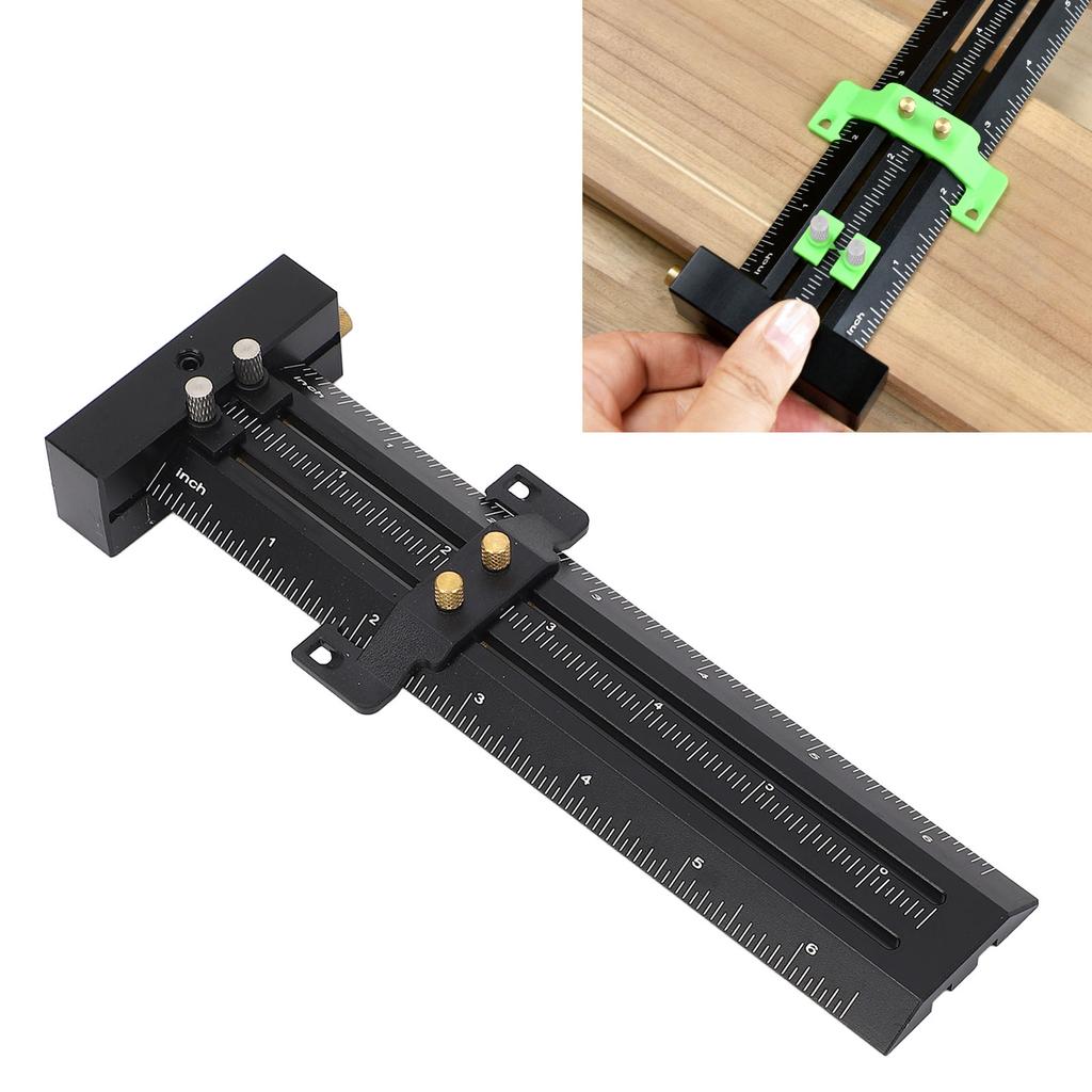 6in Woodworking Scriber with Limit Block Parallel Vertical Marking Easy to Read Double Line Marking Ruler