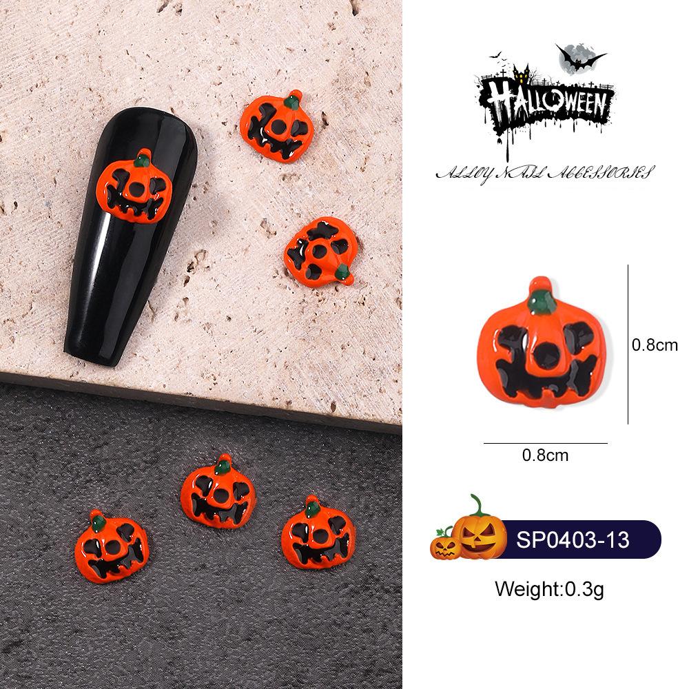 1PCS Pumpkin Skull Bat Nail Art Parts Retro Punk Style Alloy Finger Nail Charms Metal DIY Nail Art Decoration Accessories