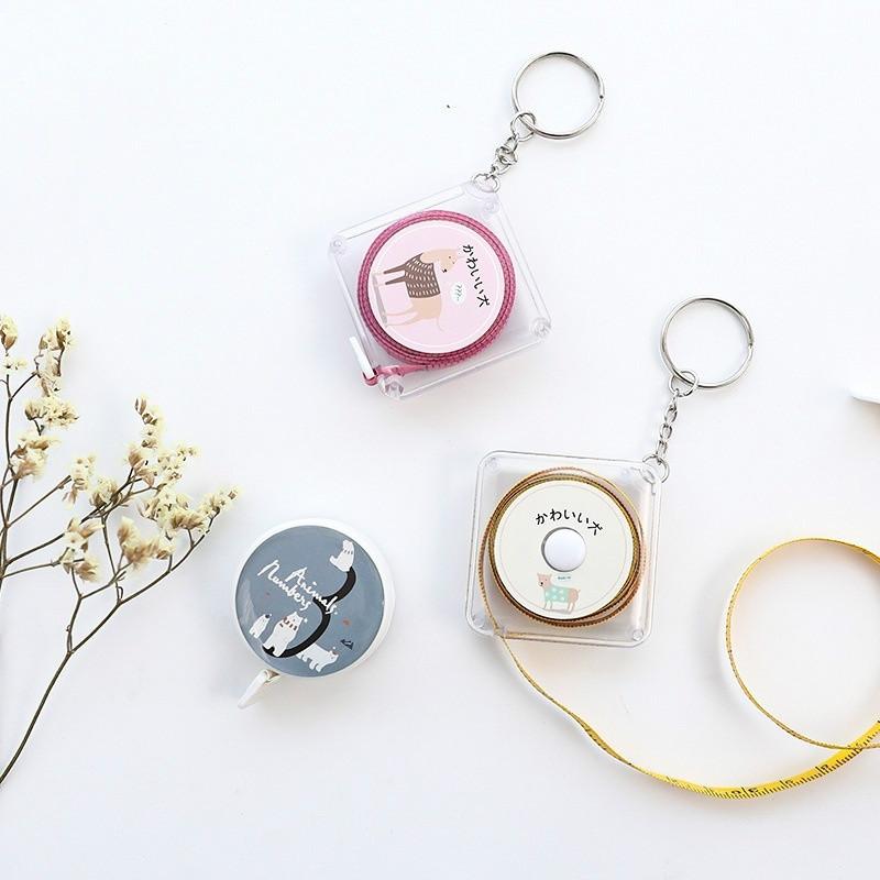 

1 рулон 1,5 м мультяшный рулетка с выдвижной рулеткой для ключей 1 pc random