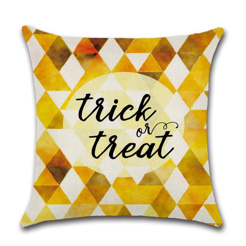

Подушка на тему Хэллоуина Обложка Ведьма Тыква Хлопково-льняной Накидка Декор для дивана Дом Yellow