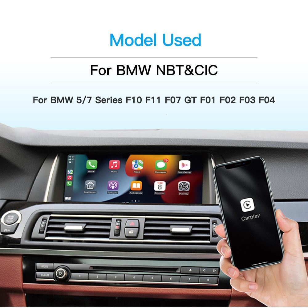 AUTOABC Wireless CarPlay Android Auto For BMW 5 Series F10 F11 2012-2017 CIC NBT Radio Multimedia Playback Airplay Navigation