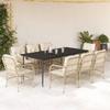 VidaXL Garden Dining Set with Cushions 9 Pcs, Patio Table and Chairs, Outdoor Furniture Terrace, Modern, 3212144