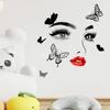 Beauty Female Face Wall Sticker Decal Beauty Studio Wallpaper Cosmetic Makeup Wall Art Sticker Mural Removable Salon Decoration